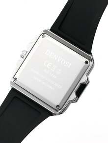 DENVOSI Square Hollow Mechanical Style Watch, Silicone Strap Men's Wristwatch - one-size - View 6