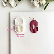 Bohemian Style Polymer Clay Cutter, For Earrings And Soft Ceramic Cutting, Geometric Pattern And Stripe Pattern, High Precision Plastic Jewelry Making Tool For Earrings, Pendants, DIY Crafts - White - View 11