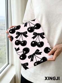 1pc Cherry Pattern Tablet Protective Case, Compatible With 10.2" 10th/ (A16) 11" 11th 2025, Pro 11" 2021/2020, Galaxy Tab A8 10.5" 2022, Matepad 10.4/Tab, With Pencil Slot, Anti-Drop, Tablet Stand Protective Cover, Support Auto Sleep/Wake - Multicolor - View 3