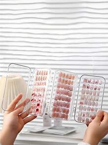Cajas de almacenamiento de alta calidad para arte de uñas, cajas de almacenamiento de pegatinas para uñas, cajas de empaque de uñas con botón, cajas de almacenamiento de accesorios de arte de uñas, cajas de almacenamiento de joyas, cajas de almacenamiento de cosméticos, cajas de almacenamiento de herramientas para uñas, cajas de almacenamiento de cuentas DIY, cajas de almacenamiento de plástico, cajas de almacenamiento de escritorio de plástico transparente, cajas de almacenamiento doméstico pequeñas y rectangulares - Multicolor - Ver 5