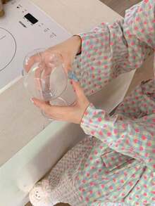 Charming & Sweet Robe, New Spring/Autumn Design, Heart-Shaped Plaid Pattern, Elegant Loose Fit, Comfortable Casual, Mid-Length Loungewear. Must-Have For Back To School Season - Multicolor - View 6