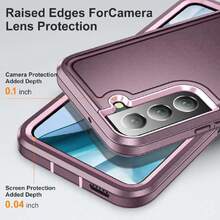 Case For Samsung Galaxy S22 Plus Capa Case - Built-In Stand With Two Screen Protectors - Pink, 41813047 - Dusty Blue - View 6