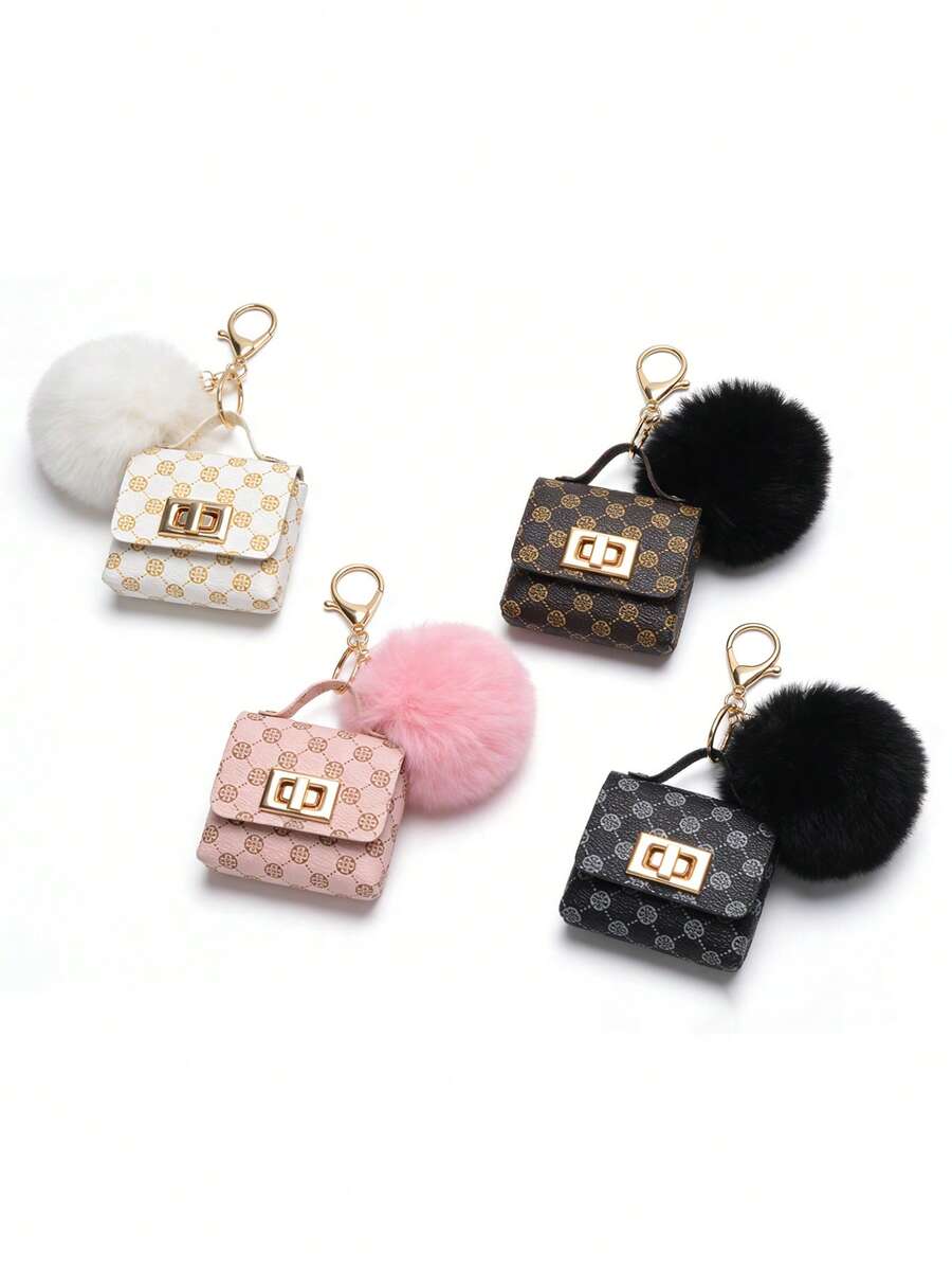 1pc Classic Retro Polka Dot Pattern Mini Pouch Keychain Earphone Case Keyring Holder Charm Fashion Accessory For Daily Use Cute Girly Stuff Kawaii Vacation Essentials Bag Accessories - Multicolor - View 1