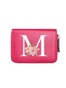 1 pieza Tarjetero con cremallera y flor de rosa, Cartera con cremallera de gran capacidad y múltiples compartimentos para tarjetas, Bolsa portátil para almacenar tarjetas de crédito y monedas, Cartera con cremallera de moda, Billetera corta de negocios casuales con ranuras para tarjetas, Billetera corta unisex, Mejor regalo para el Día de San Valentín, Ramadán, Pascua y Año Nuevo - Multicolor - Ver 14