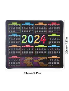 1个2024年日历鼠标垫，创意办公桌垫，防滑软鼠标垫 - 鼠標墊 - 查看 1