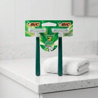 Kit 2 Aparelhos De Barbear Bic Comfort 3 Sensitive - Fita Lubrificante