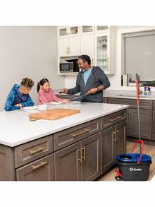 Spin Mop & Bucket System | Clean With Water | Removes 99% Of Bacteria - Rinseclean旋轉拖把和水桶 + 2個額外替換裝 - 查看 9