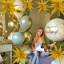 3 Stücke Goldballons, goldene Stern Folie Mylar Ballons, goldene Geburtstags Party Dekoration, Stern Party Ballons, Hochzeit Jahrestag Hintergrund, Abschlussfeier Party Dekoration, Zubehör, Dekor - Goldener explodierender Sternballon - Übersicht 7