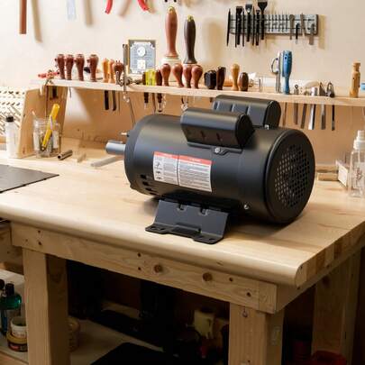 5 HP Electric Motor, 1725RPM Air Compressor Motor, CW/CCW Rotation, 1.125 Inch Shaft Diameter, 2.75inch Shaft Length, 20.7N.M Torque, Single-Phase, ODP Cooling, 230V, 184T Frame
