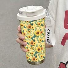 Phong cách tươi mới và đơn giản, 1 cốc cà phê giữ nhiệt bằng thép không gỉ 350ml, in họa tiết hoa hướng dương, cốc uống hàng ngày, dễ dàng mang theo khi đi du lịch, đáp ứng nhu cầu sử dụng hàng ngày, dùng cá nhân hoặc làm quà tặng, quà tặng ngày lễ, quà Giáng sinh đều phù hợp, đẹp và tiện dụng. - Nhiều màu - Xem 15