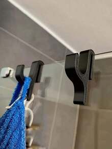 3 pezzi/2 pezzi/1 pezzo Ganci per porte in vetro senza cornice, adatti per porte in vetro senza cornice da 8 mm o più sottili, ganci per bagno, possono essere utilizzati per appendere accappatoi, pigiami, asciugamani, vestiti e accessori da bagno - Facile installazione senza foratura, possono essere utilizzati come portasciugamani, ganci per accappatoi, portasciugamani, design minimalista - Multicolore - Visualizzare 3