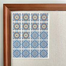 Papel de transferencia de arcilla con patrón de azulejos estilo bohemio, papel de transferencia de arcilla polimérica con patrón floral tradicional de porcelana azul y blanca, papel de transferencia mágico para hacer joyas y aretes de arcilla polimérica - Multicolor - Ver 20