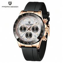 PAGANI DESIGN PAGANIDESIGN PD1664 Classic Chronograph Quartz Men Watch Stainless Steel Panda Dial Waterproof Ceramic Bezel Watch For Men - Meteorite Gold - View 8