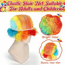 6件套彩虹小丑服装套装，万圣节男士假发、鼻子、手套、领结及角色扮演服装，成人彩虹主题，男女老少皆宜 - 彩色 - 查看 4