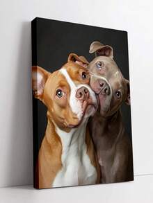 Personalized Pet Photo Canvas Print - Customized Dog And Memorial Artwork, Upload Your Own Photo, Pet Portrait Gift Home Decor, Durable Wrap-Around Frame, Suitable For Pet Lovers (Dogs And Cats), 2D Flat, Christmas Decoration - Multicolor - View 3