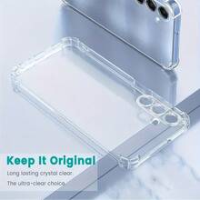 Shockproof Screen Protection A Four-Corner Shock-Proof Transparent Air Cushion Phone Case, Providing 360° All-Round Protection, Shock-Proof, Scratch-Proof, Anti-Yellowing, Lens Protection, Suitable For All Sams Ung/ Series Phones. Phone Case, Phone Protection Cover, Shock-Proof Phone Case Spring - Clear - View 4