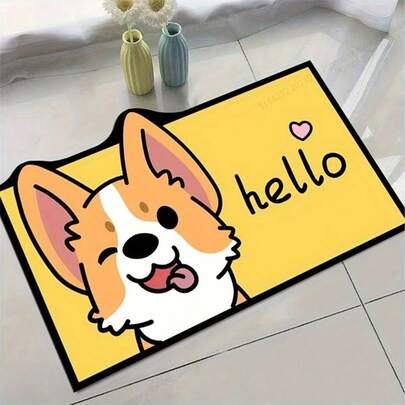 1PC Cartoon Dog Pattern Bathroom Mat, Decorative Anti-Slip Bath Mat, Entrance Mat Gift, Bathroom Anti-Slip Mat, Soft And Comfortable, Perfect For Dog Lovers, Bathroom Accessories, Home Decoration, Room Decoration