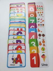 Set de Flashcards Educativas: Abecedario y Números en Español para Niños - Multicolor - Ver 1
