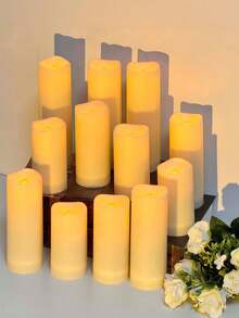 Battery Operated Flameless Candles, Large LED Flameless Candles, Flickering Tea Lights For Wedding Decor, Candlelight Concerts, Decorative Tabletop Candle Lights, Suitable For Party, Wedding, Birthday, Graduation Party - Multicolor - View 3