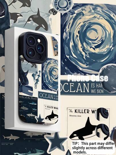 1 chiếc ốp lưng điện thoại giả da mềm mại, họa tiết cá voi sát thủ dọc theo chiều dài, phong cách nghệ thuật hoài cổ, thích hợp làm quà tặng sinh nhật/ngày lễ cho bạn bè, gia đình, người yêu, tương thích với iPhone 17/17 Air/17 Pro/17 Pro Max, 16/16 Plus/16 Pro/16 Pro Max, 15/15 Plus/15 Pro