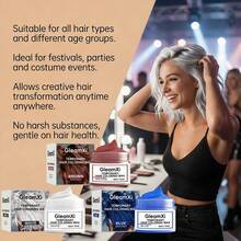 Temporary Hair Coloring Wax 50g,White/Blue Color Available, Gentle Formula Scalp Friendly Highly Pigmented Daily Hair Styling Party Outdoor Events - Multicolor - View 10