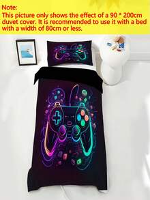 2/3PCS Cartoon Duvet Cover Set, 90g Polyester Material, Soft And Skin Friendly, Breathable. 1 Duvet Cover+1/2 Pillowcase, Digital Printing, Suitable For Teenagers' Bedrooms, Dormitories, Daily Sleep, Holidays, Gifts, And All Seasons - Multicolor - View 4