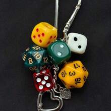 1pc Unisex Handmade Fate Dice Keychain Personalized Subculture Y2K Accessory Contrast Color Bag Hanging Decor Keychain Accessories Small Gifts Y2K Thanksgiving - Multicolor - View 2