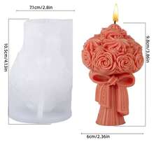 1pc Large Rose Bouquet Silicone Mold, 3D Rose Bouquet Silicone Mold Suitable For Candle And Soap Making - Exquisite Petal Design Floral Craft Tool, Reusable Home And Wedding Decor, Premium Silicone, Candle Mold Silicone, Valentine's Day Gift, Create Romantic Atmosphere, Resin Casting Silicone Mold, Handmade Resin Casting Mold 3D Mold Silicone Mold - Flower - View 9