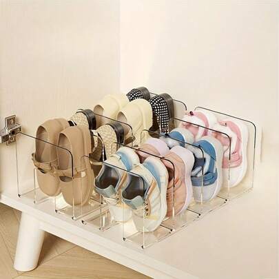 1pc 4-Tier Shoe Rack, Transparent Shoe Storage Cabinet, Small Shoe Organizer Shelf, Creating A Minimalist Shoe Cabinet