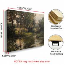 1 Tranh phong cảnh đồng quê, hồ nước, cây cối, có khung/không khung, tranh canvas phong cảnh mộc mạc cổ điển, tranh treo tường trang trí nhà nông thôn, nhà tranh kiểu nông trại, tranh retro cho căn hộ, phòng khách, phòng ngủ, trang trí nhà hiện đại. - A - Xem 10