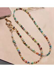 Comfort Fit Multi-Element Lanyard 1pc Phone Lanyard Strap Diagonal Crossbody Colorful Beaded Retro Style High-End Phone Charm Anti-Lost Double Buckle Shoulder Strap With Bee Decor Spring Gift - Multicolor - View 3