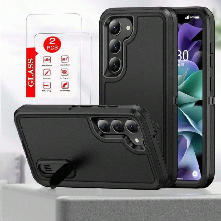 Funda para Samsung Galaxy S23 FE Capa Case - Soporte Incorporado con Dos Protectores de Pantalla - Negro,41813069 - Rosado Sandía - Ver 1