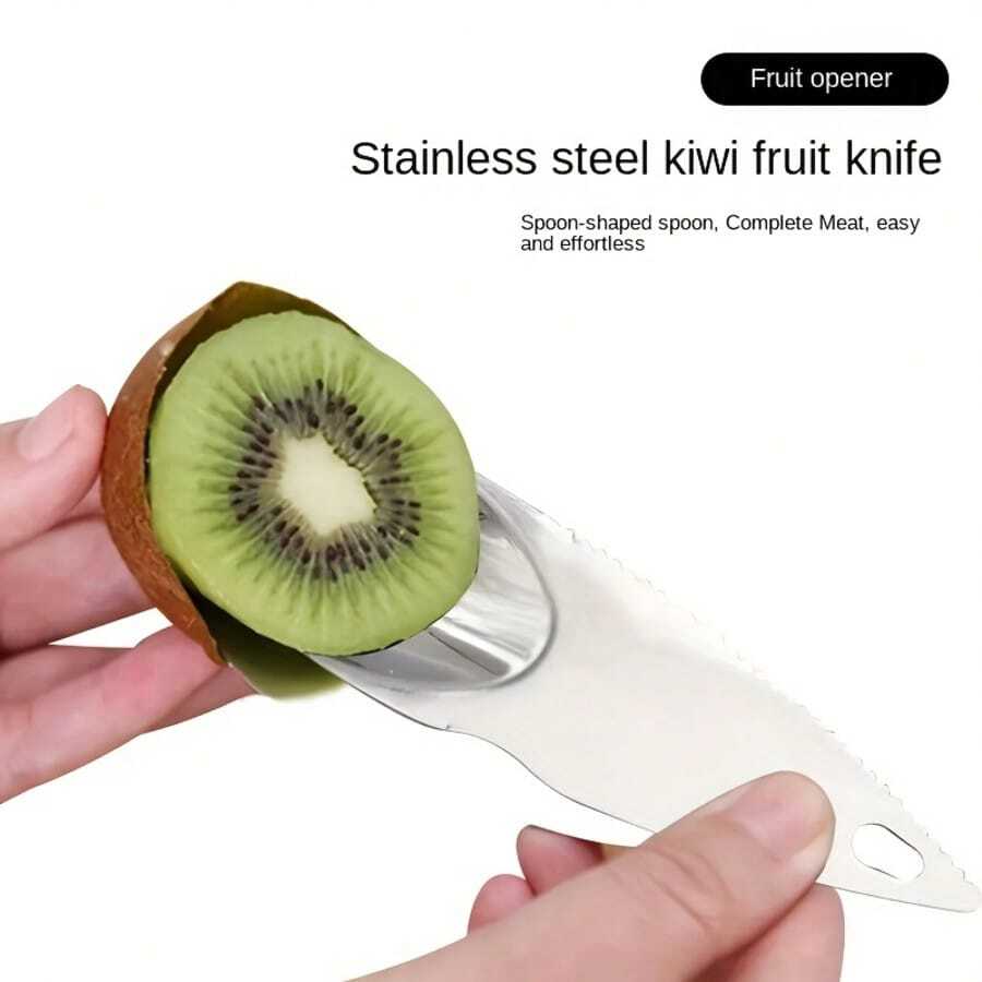 High-Quality Stainless Steel Kiwi Fruit Tool - Easy To Scrape, Peel And Serve - Designed With Comfortable Handle - Rust-Resistant - Easy To Clean