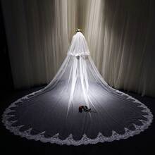 New Model, Ultra-Long 4-Meter Veil For The Bride, Large Veil, Korean Style, Wedding Veil, Ceremonial Veil, Headpiece, Double-Layered Veil. For Weddings, Birthdays, Holidays. - 白色 - 查看 1