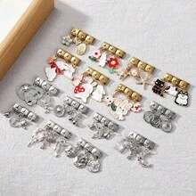 Bộ 3 vòng tay mặt dây chuyền tự lắp ráp, gồm các họa tiết trái tim, mặt trăng, bướm, hoa, thích hợp cho Giáng sinh, Năm mới, Halloween, Ngày Valentine, với thiết kế đính đá lấp lánh, phụ kiện không thể thiếu cho Giáng sinh & Halloween, sản phẩm địa phương, thiết thực & thời trang, phong cách Giáng sinh, thiết kế quyến rũ, trang sức thép không gỉ, đồ trang trí Giáng sinh, gợi ý trang phục dự tiệc, quà tặng Giáng sinh, phong cách đen thanh lịch, phụ kiện Halloween, thích hợp làm quà tặng dự tiệc cho bạn bè/gia đình/các cặp đôi. - M294055 - Xem 4
