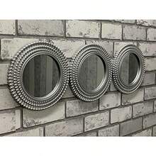 Set Of 3 Silver Moroccan Style Art Deco Round Wall Mounted Mirror Home Decorflp - As Pic - View 5