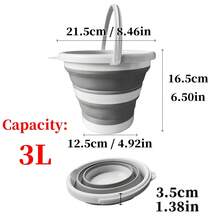 Multipurpose Bucket, Collapsible Laundry Basket, Cleaning Bucket, Portable Handled Bucket, Long Handle Scoop, Collapsible Scoop, Long Handle Style, Outdoor Bucket, Suitable For Bathroom, Laundry Room, Dorm, Home, Cleaning And Organizing - Multicolor - View 15
