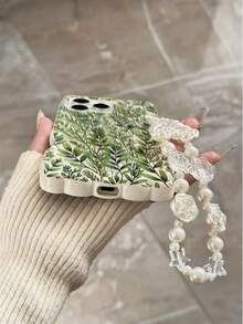 Bow-Knot Painted Braided Wavy Edge Beige Large Hole Fashion Minimalist Bracelet Phone Case Suitable For IPhone 17/17 Pro/ 15 Pro Max/ 16/16 Pro/16 Pro Max/16 Plus/15 XR/7/8, 15 Pro Max, 12 Pro Max, 13 Pro Max, 14 Pro Max, 13, 14, 11, 12, 14, Phones - Multicolor - View 4