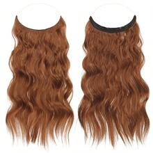Extensiones de Cabello FESHFEN Secrets, Extensiones de Cabello Largo y Ondulado, Extensiones de Cabello Invisibles, Cabello Sintético, Postizos Invisibles para Mujer, Marrón y Marrón Claro Mezclados, 50 - 30C# Rojo cobre-M18 - Ver 6