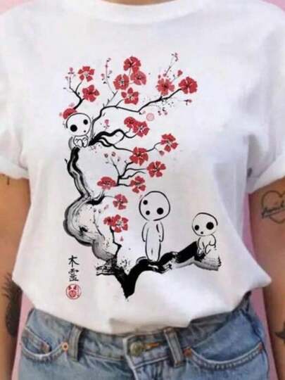 Summer Men And Men Short-Sleeved Studio Ghiblis Totoros T-Shirt Harajuku Kawaii Totoros Ghiblis Comfortable Casual T-Shirt2