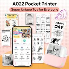 Phomemo Mini Printer, A022 Wireless Thermal Sticker Maker, Includes 1 Roll Of Printing Paper, Pocket Printer For Phone, Suitable For Notes, Cards, Diaries, DIY, Compatible With IOS And Android - Pink - View 5