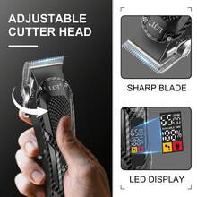 LQT 三合一男士理容套装(3 件套) - 可充电理发器、胡须修剪器、电动剃须刀、无线多功能理容套装、USB 充电、带导梳,是居家理发、胡须造型和个人护理的理想之选,也是送给男士的完美礼物。 - A - 查看 4