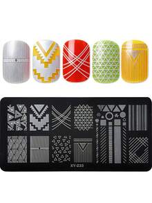 1pc Stainless Steel Nail Art Stamping Plates Set DIY Nail Stamping Templates With Leaves, Flowers, Animals, High Heels, Clothes Cartoon Pattern Designs Unscented Manicure Print Tools For Nail Art Designs - Multicolor - View 11