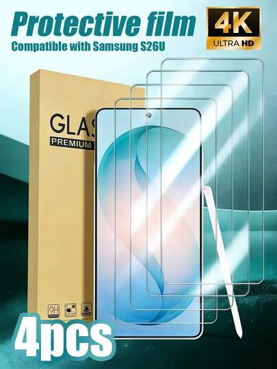 4片装 - [疏水疏油双效屏幕保护膜] 表面采用莲花纹理涂层，水滴轻松滑落，有效防止溅洒。搭配2.5D弧边工艺，光滑边缘防止灰尘积聚，适合在厨房、浴室等高湿度环境中临时使用。