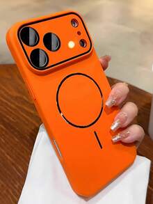 Luxury Magnetic PC Phone Case Compatible With Iphone 17 Pro Max 17 Pro 17 Air 17 16 Pro Max 16 Pro 16 16 Plus 15 Pro Max 15 Pro 14 13 12 11 Camera Protection Shockproof Cover - Orange - View 5
