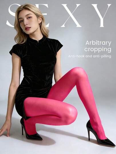 1pc Women's Fashionable Soft Breathable Tummy Control Tight Pants, Ultra-Thin Sexy Snag-Resistant Pantyhose, Suitable For Festivals, Nightclubs, And Casual Daily Wear, Spring/Autumn