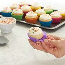 12/24pcs Silicone Round Cake Mold, Muffin Cup Baking Mold, Kitchen Baking Tool, DIY Cake Decorating Tool - Multicolor - View 5