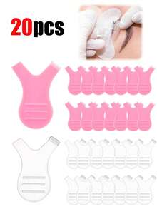 20/10/2件装 Y型睫毛梳，睫毛分离器，多功能睫毛嫁接工具，睫毛清洁刷，可重复使用塑料永久植绒睫毛工具，睫毛辅助工具，睫毛刷 - 彩色 - 查看 1