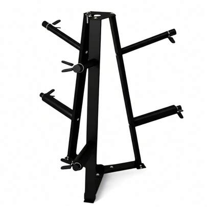 RAVIAN Weight Plate Tree Rack, Heavy-Duty 2-Inch Steel Plate Storage Stand With Multiple Pegs, Space-Saving Gym Organizer For Home & Garage Gym