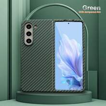 1pc Carbon Fiber Texture Magnetic Phone Case With Tempered Glass Film, Unisex Anti-Drop Fashionable High-End Versatile Phone Case, Suitable For Samsung Galaxy ZFold3 ZFold4 ZFold5 ZFold6 ZFold7 - Coarse Texture - Multi-color - View 26